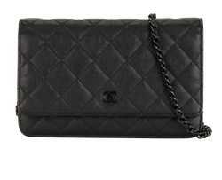 So Black Wallet On Chain, Lambskin, Black, 24161490 (2017-18), DB, 2*